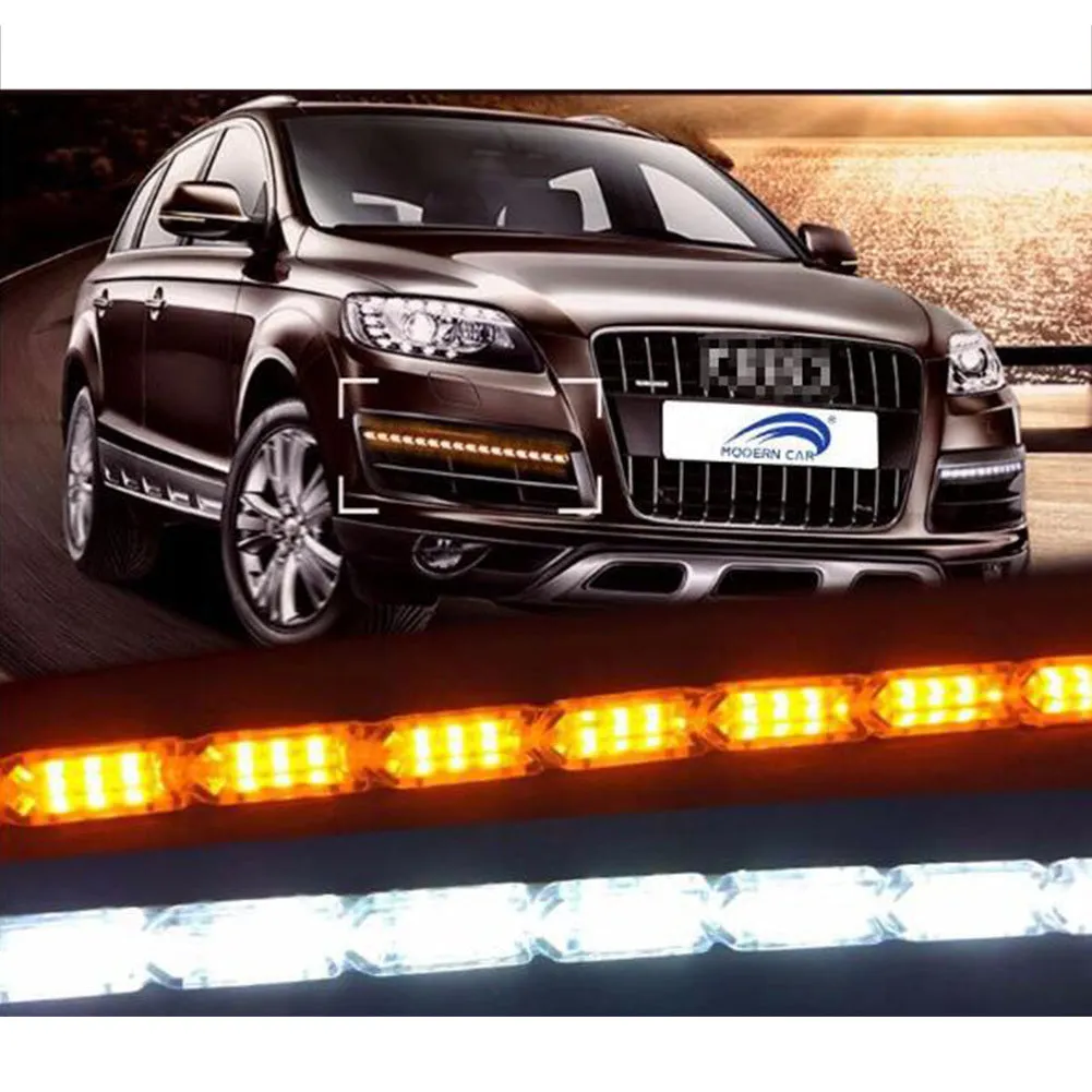 2pcs Flexible LED Strip Light DRL Daytime Running Light