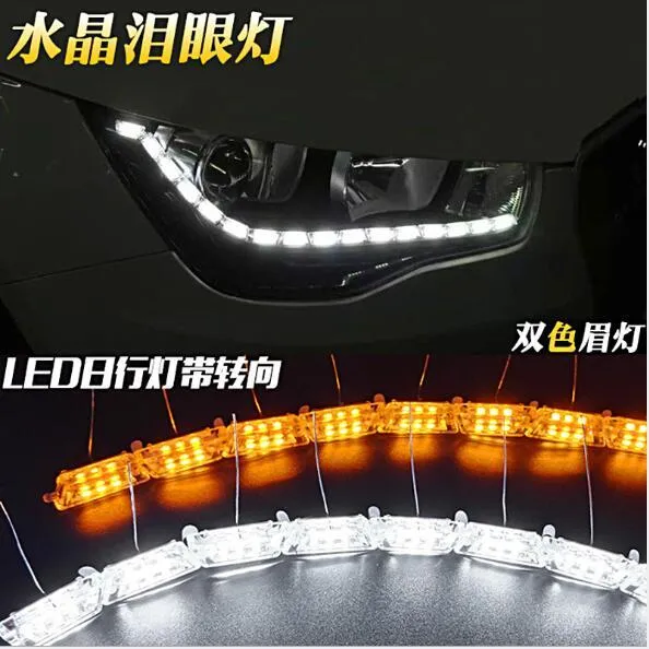 2pcs Flexible LED Strip Light DRL Daytime Running Light