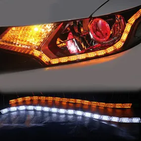 2pcs Flexible LED Strip Light DRL Daytime Running Light