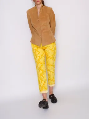 90s Laurel trousers yellow snake skin effect