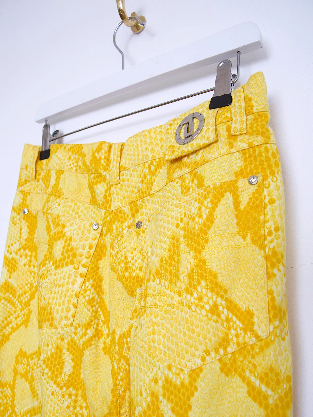 90s Laurel trousers yellow snake skin effect