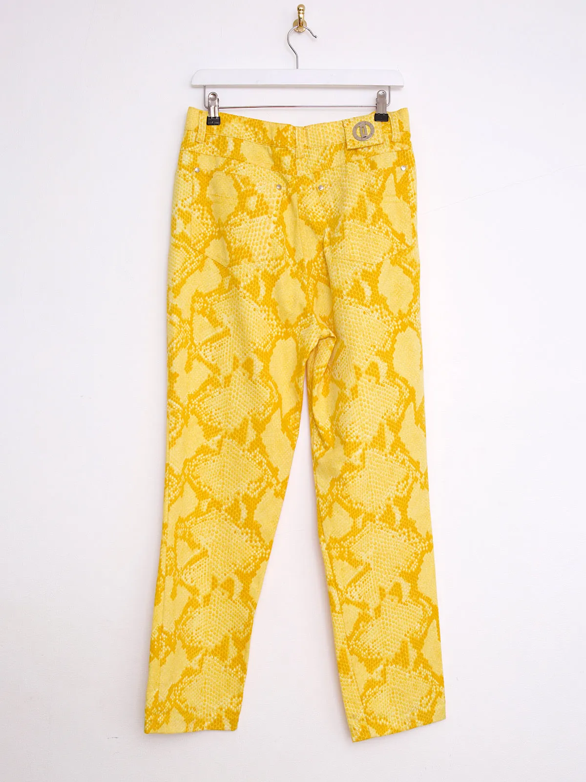 90s Laurel trousers yellow snake skin effect
