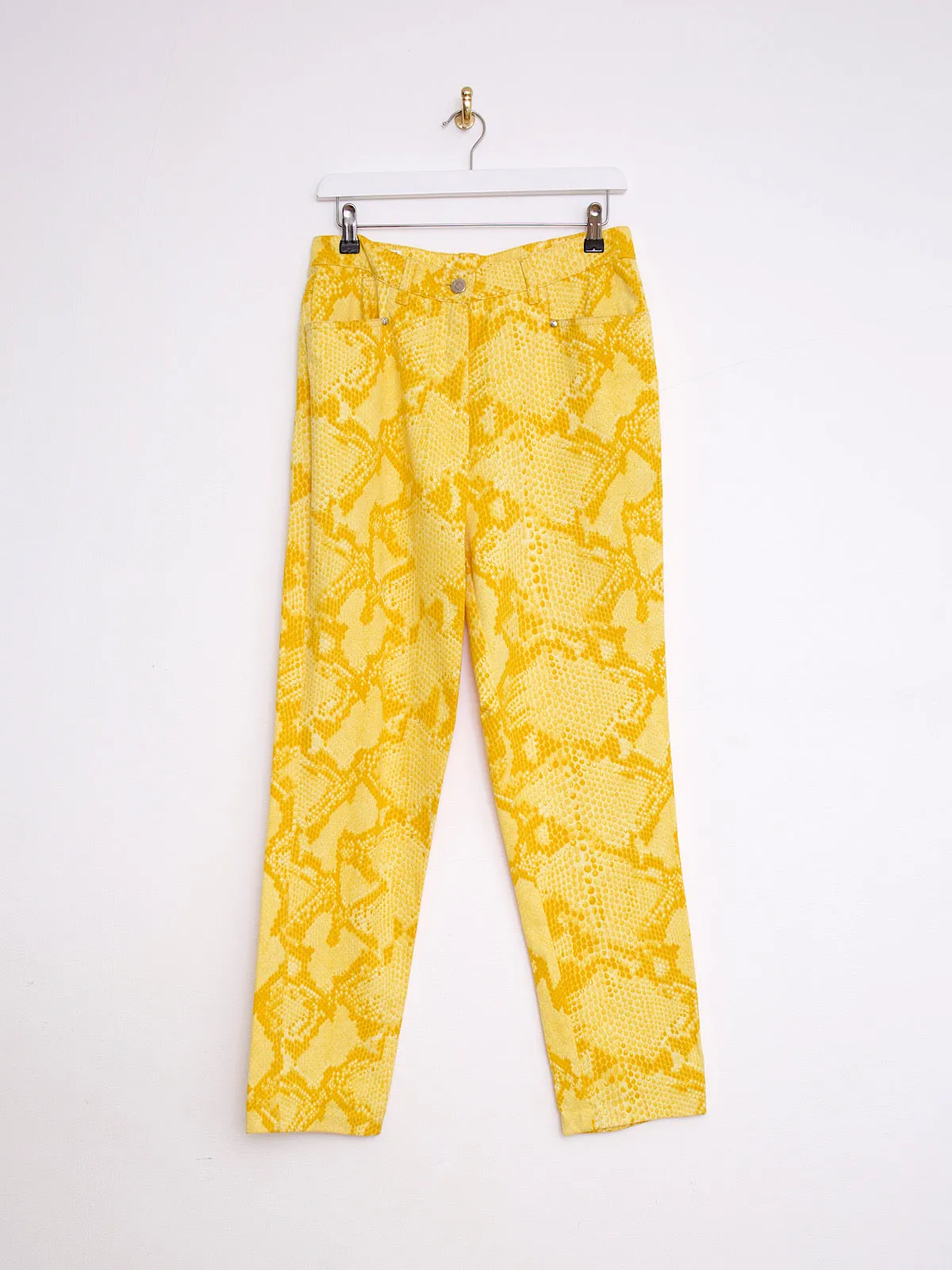 90s Laurel trousers yellow snake skin effect