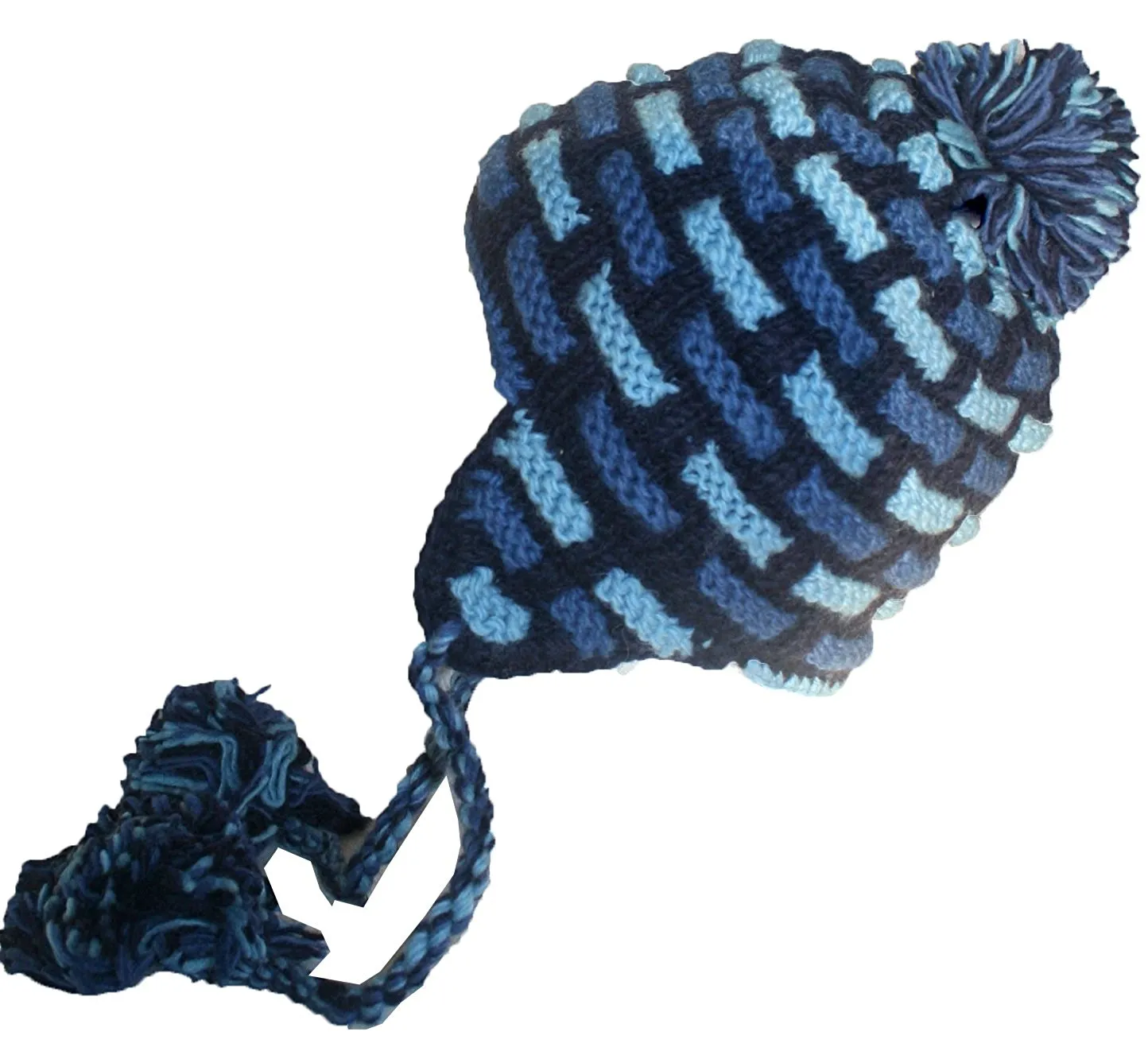Assorted Designer's Style Highland Wool Knit Beanie Earflap Mitten