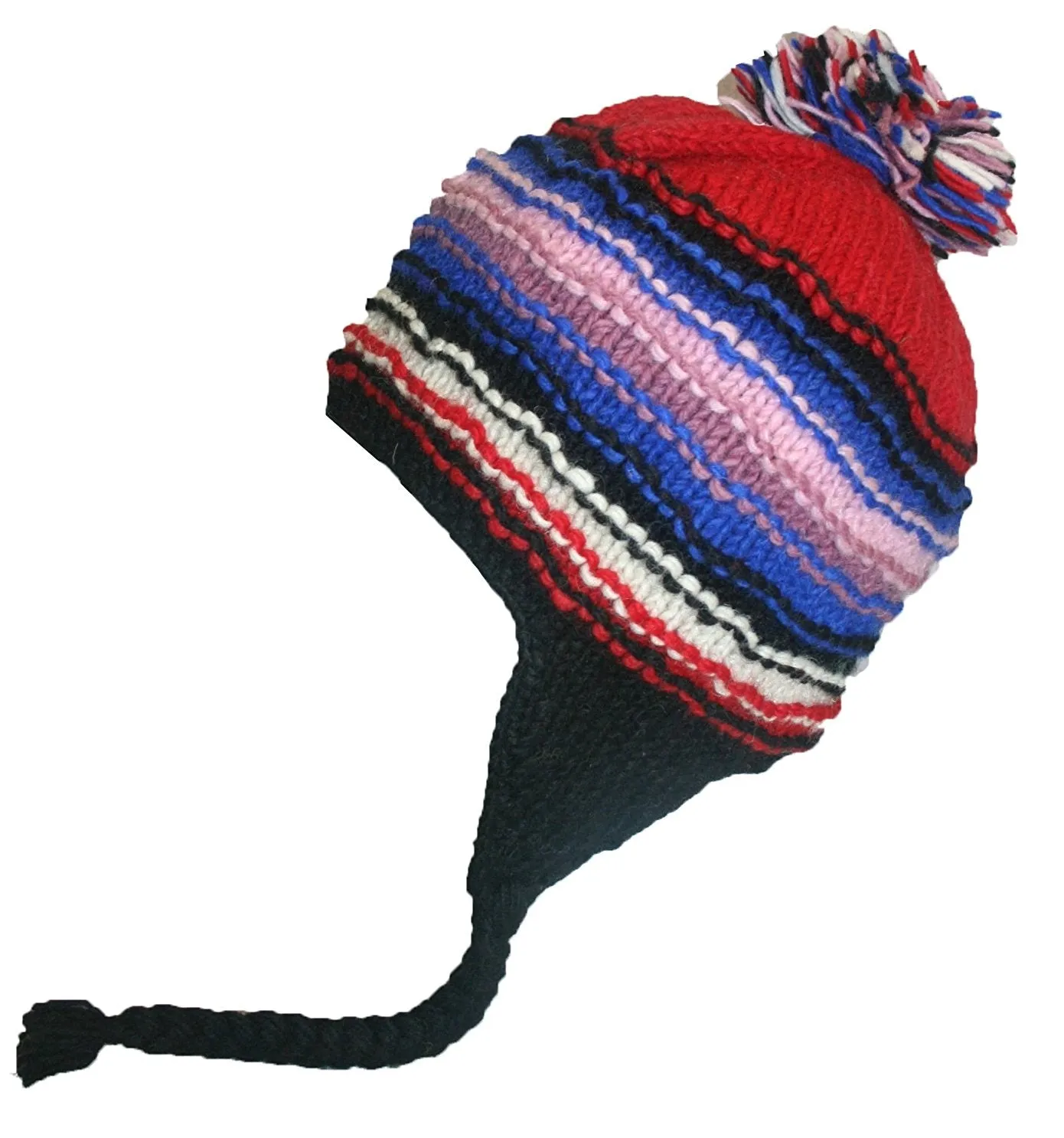 Assorted Designer's Style Highland Wool Knit Beanie Earflap Mitten