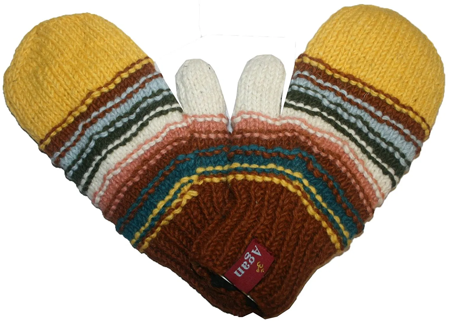 Assorted Designer's Style Highland Wool Knit Beanie Earflap Mitten