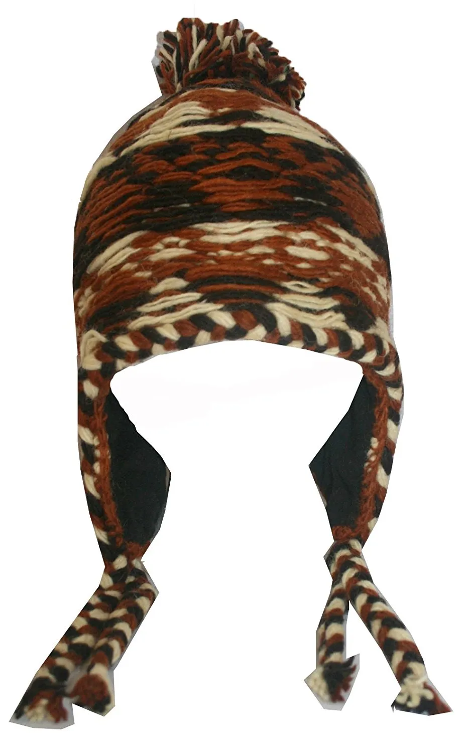Assorted Designer's Style Highland Wool Knit Beanie Earflap Mitten