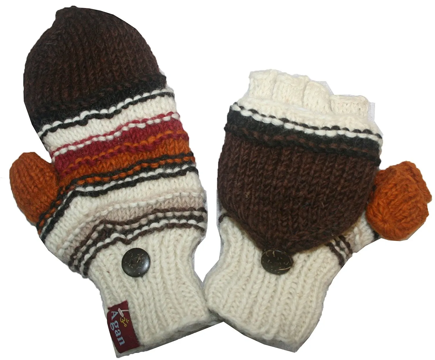 Assorted Designer's Style Highland Wool Knit Beanie Earflap Mitten