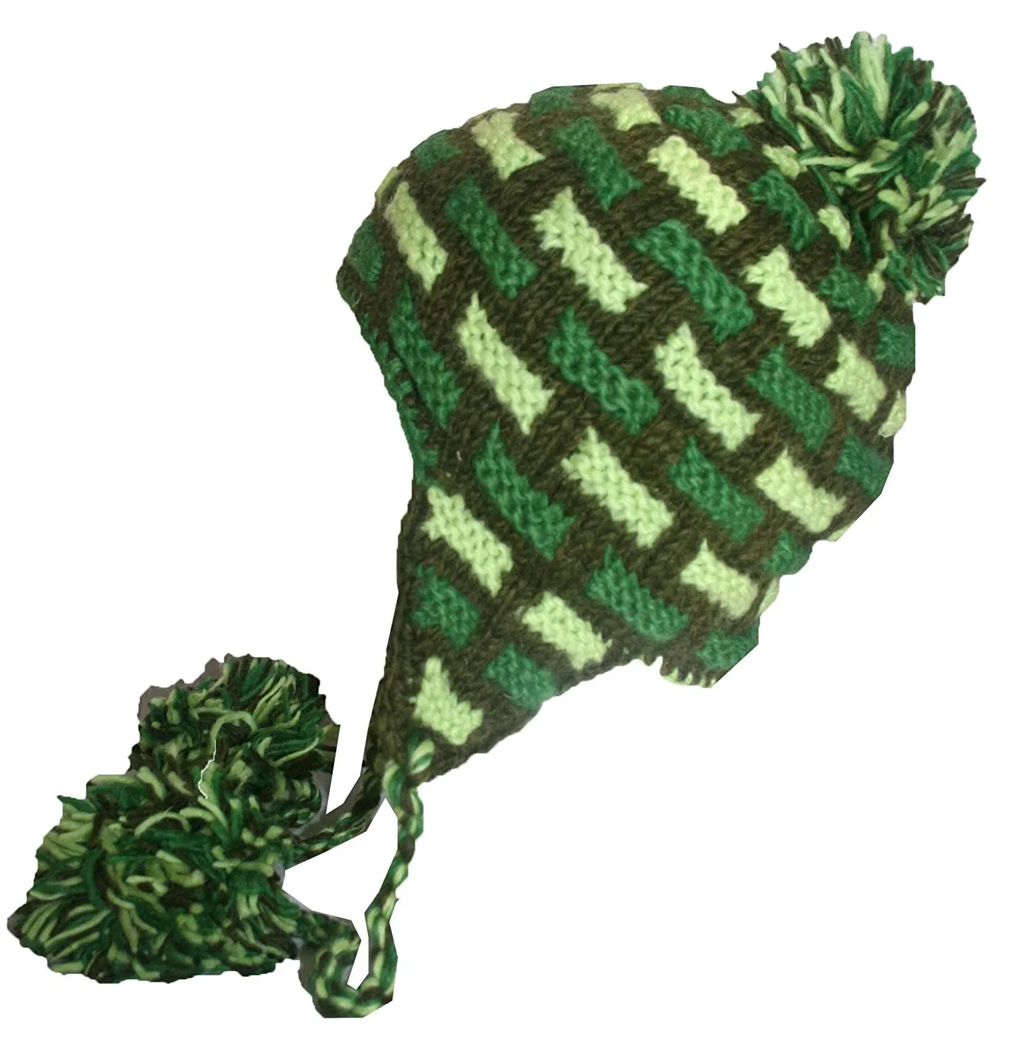 Assorted Designer's Style Highland Wool Knit Beanie Earflap Mitten