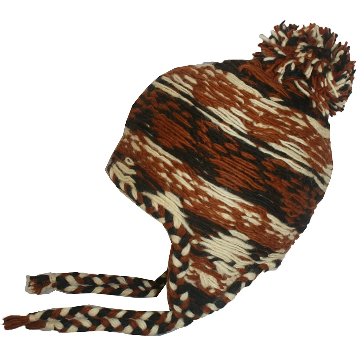 Assorted Designer's Style Highland Wool Knit Beanie Earflap Mitten