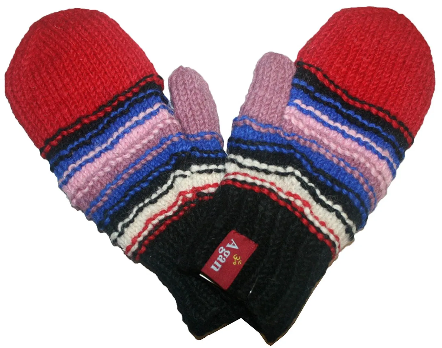Assorted Designer's Style Highland Wool Knit Beanie Earflap Mitten