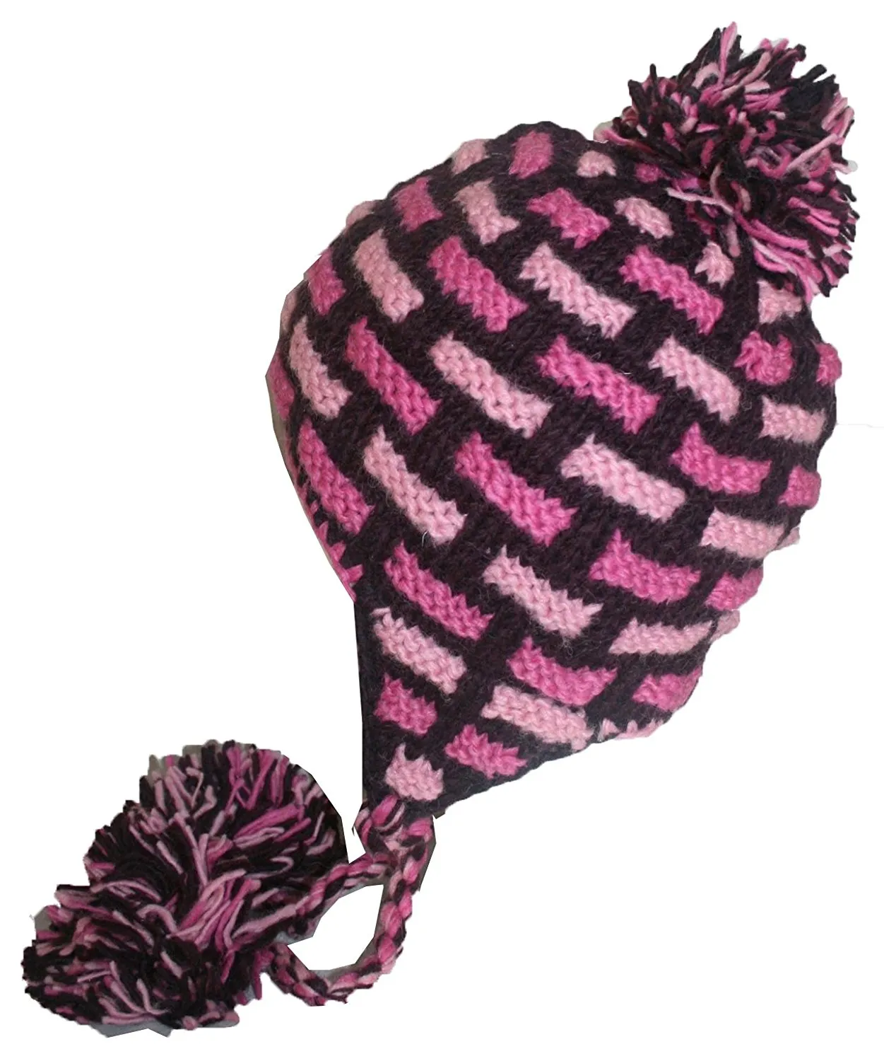 Assorted Designer's Style Highland Wool Knit Beanie Earflap Mitten