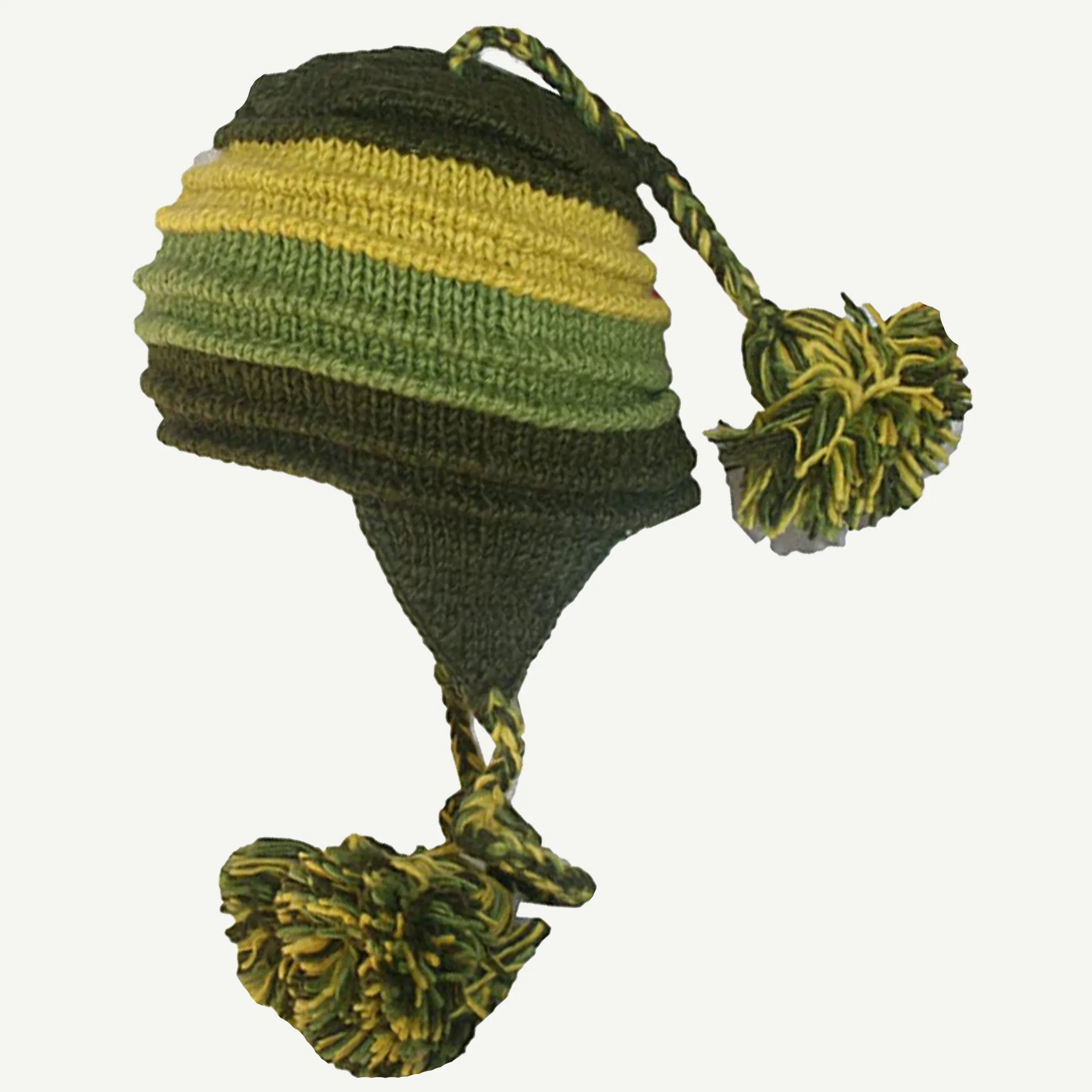 Assorted Designer's Style Highland Wool Knit Beanie Earflap Mitten