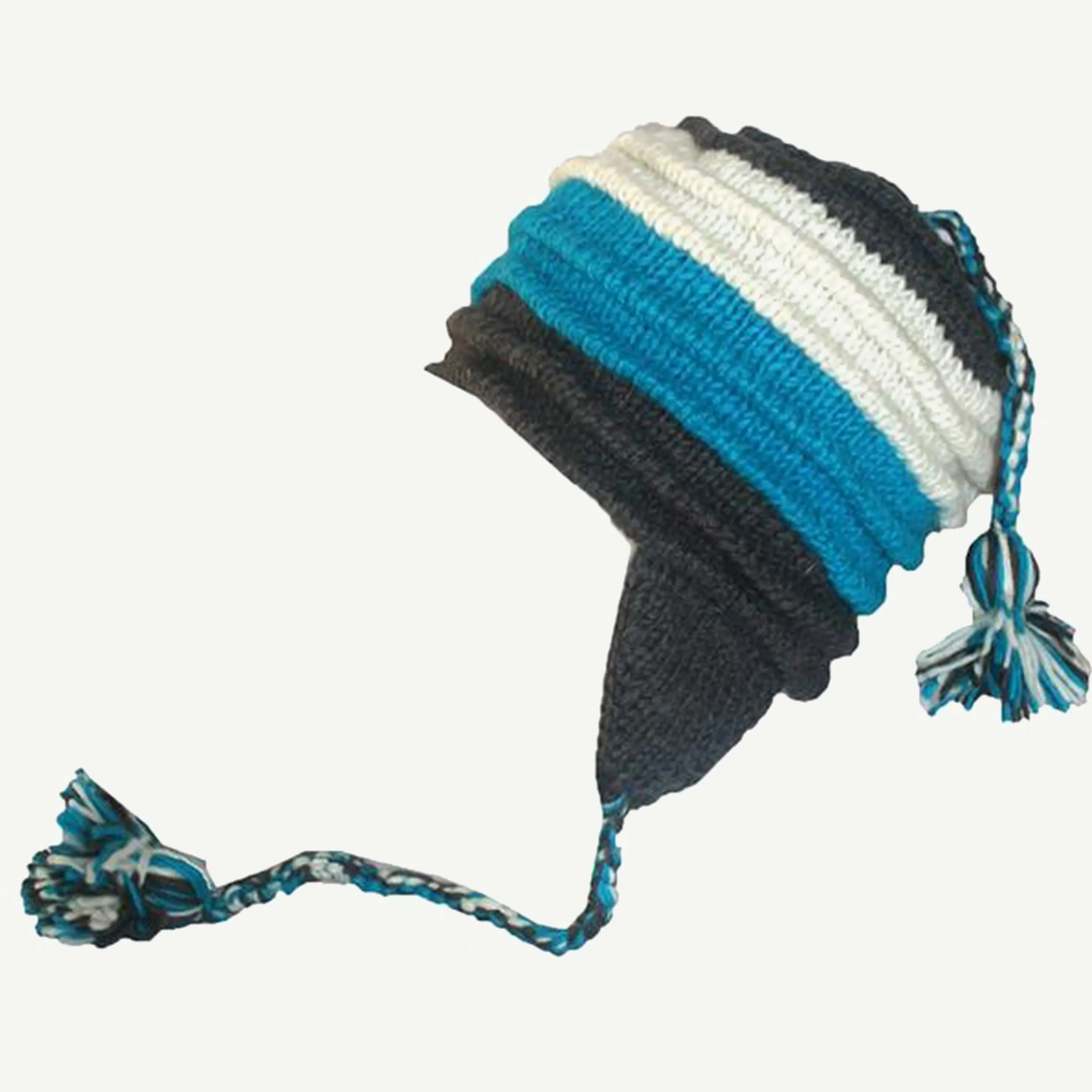 Assorted Designer's Style Highland Wool Knit Beanie Earflap Mitten