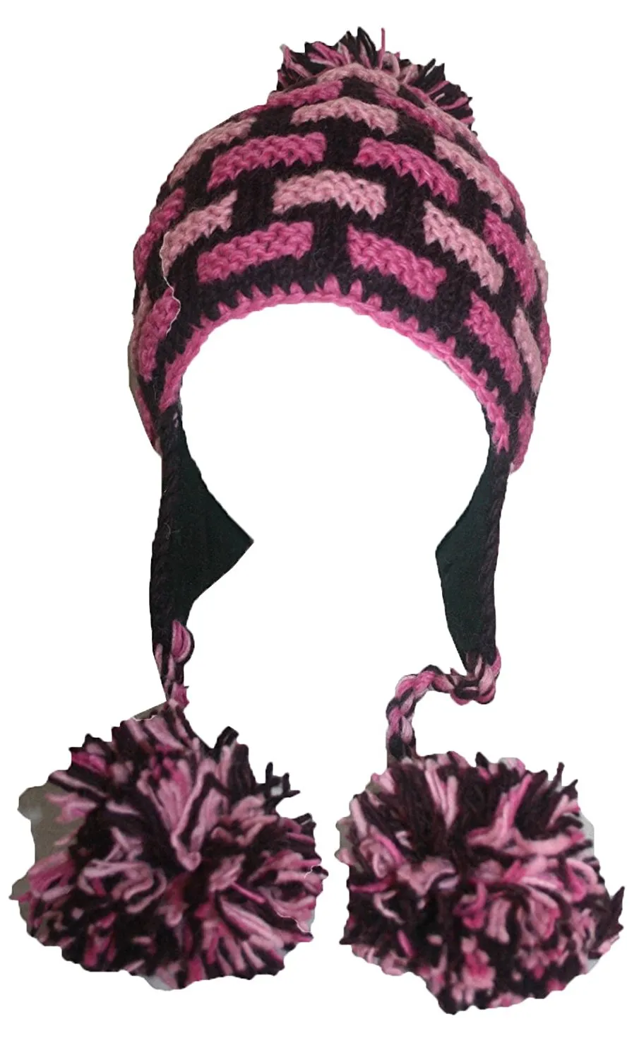 Assorted Designer's Style Highland Wool Knit Beanie Earflap Mitten