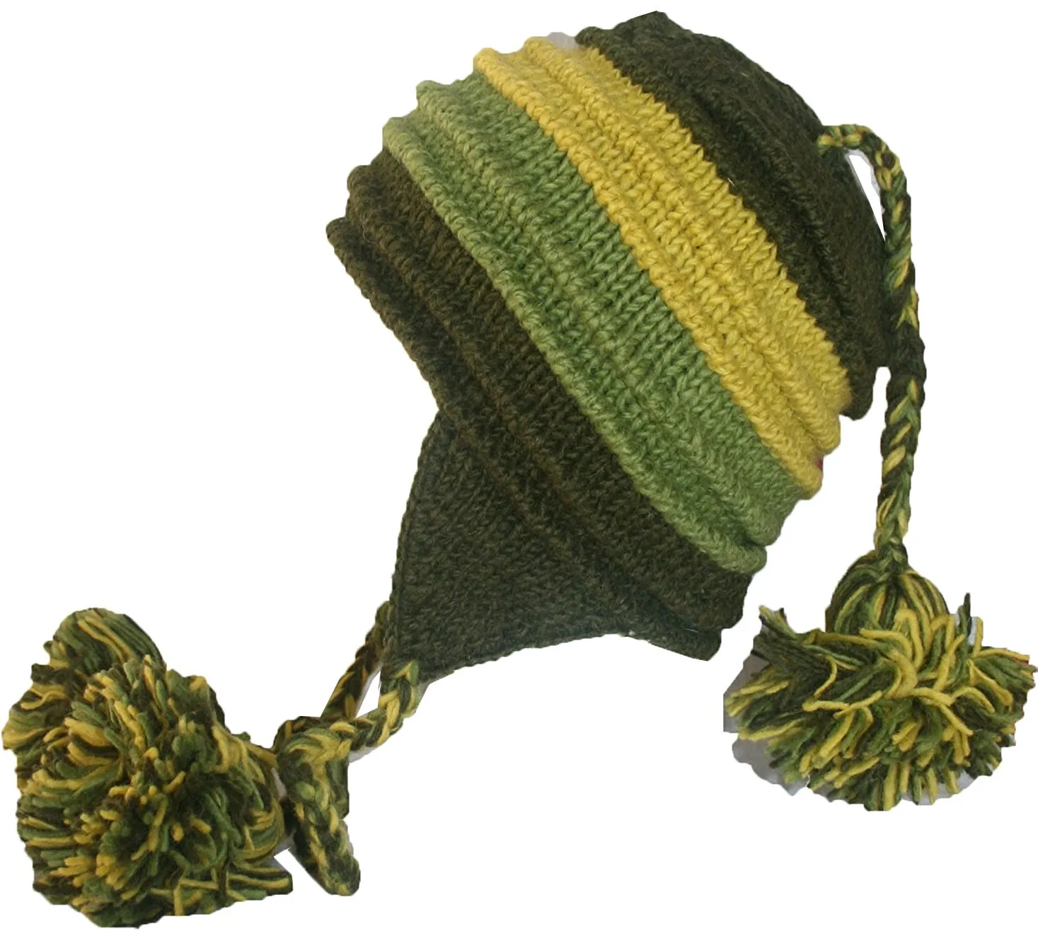 Assorted Designer's Style Highland Wool Knit Beanie Earflap Mitten