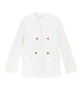 Astra Short V-Neck Jacket in Ivory