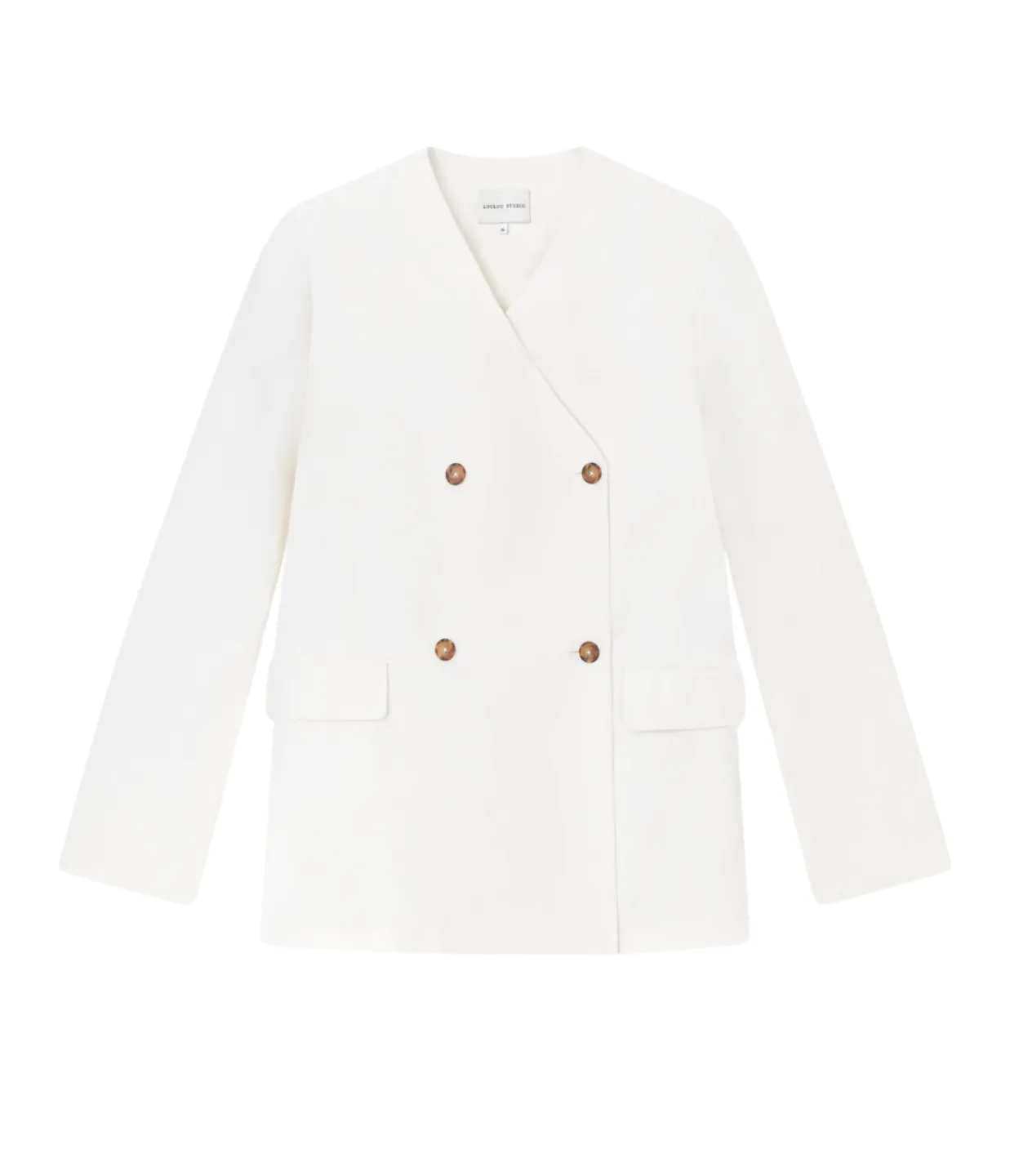 Astra Short V-Neck Jacket in Ivory