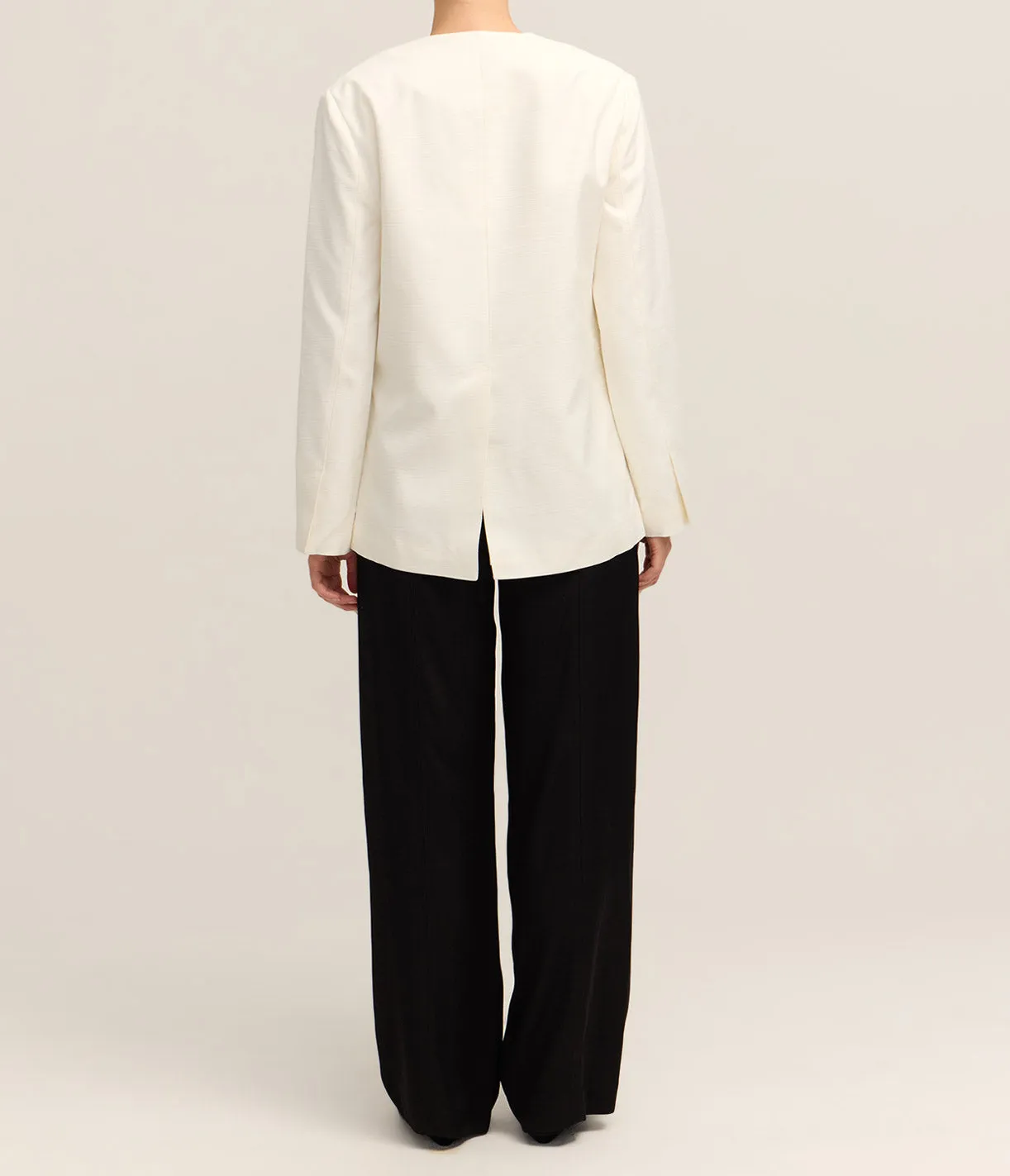 Astra Short V-Neck Jacket in Ivory