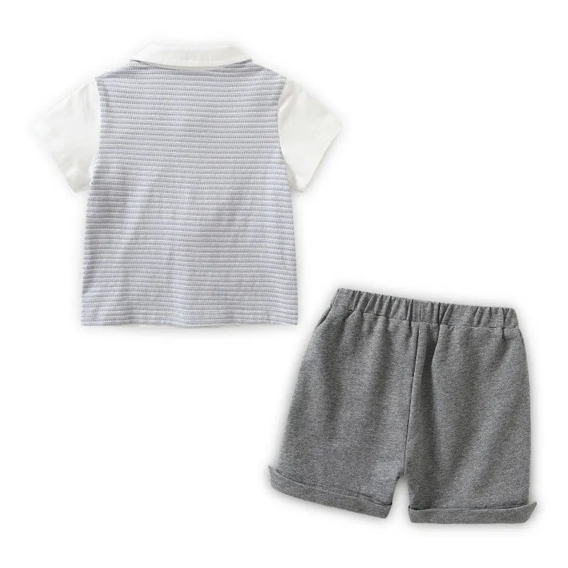 Baby Boy Bow Tie Top with Shorts Set