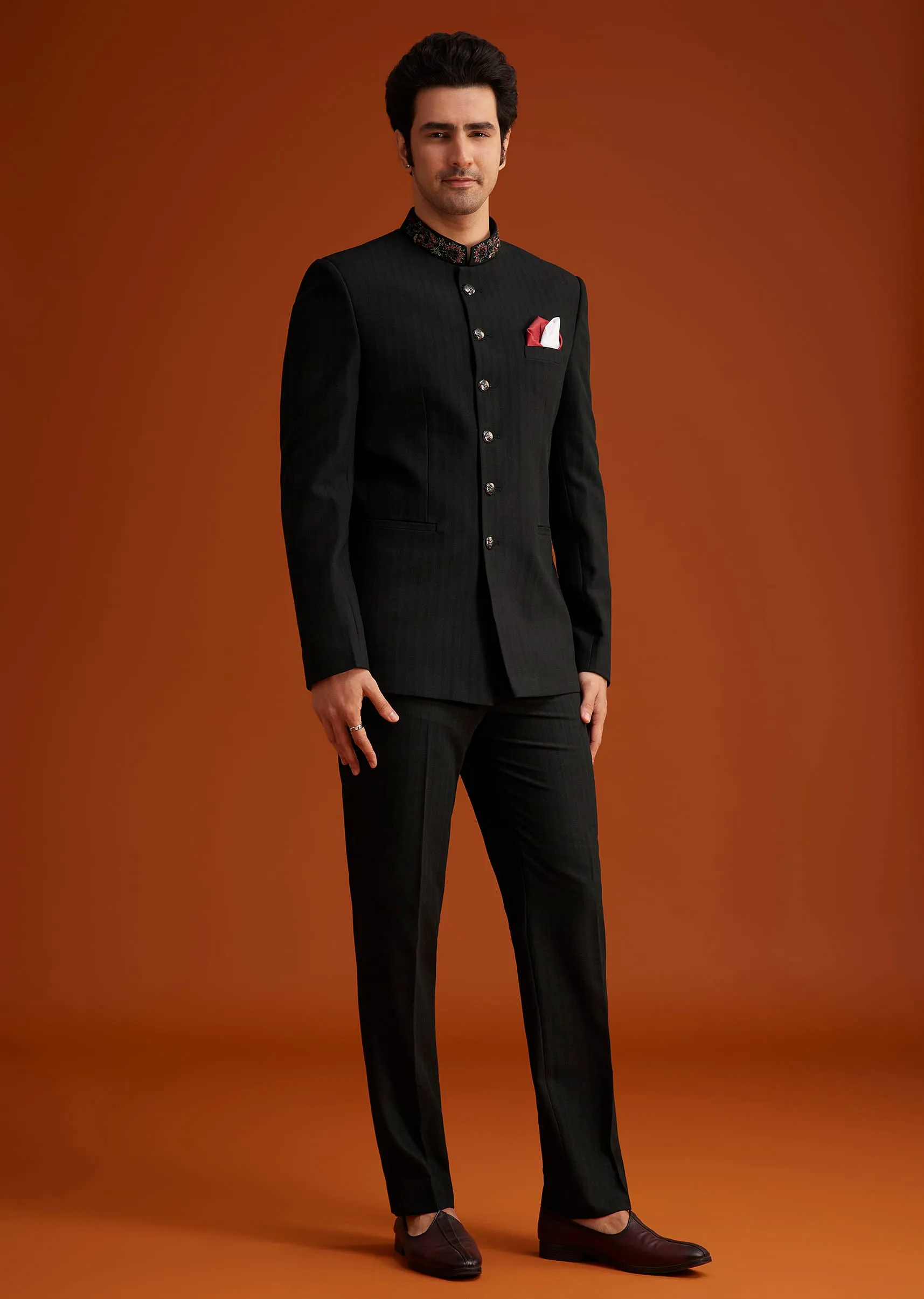 Black Jodhpuri Suit