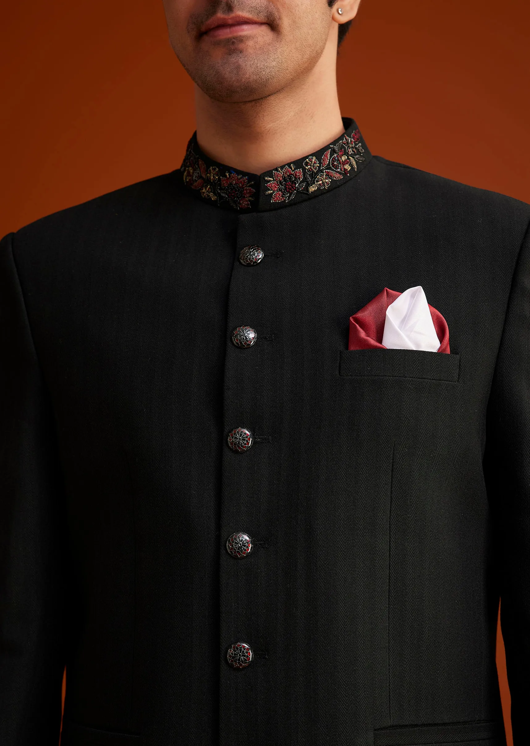 Black Jodhpuri Suit