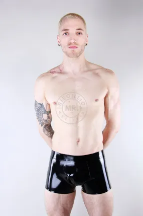 Black Rubber Cheeky Short - Open Ass