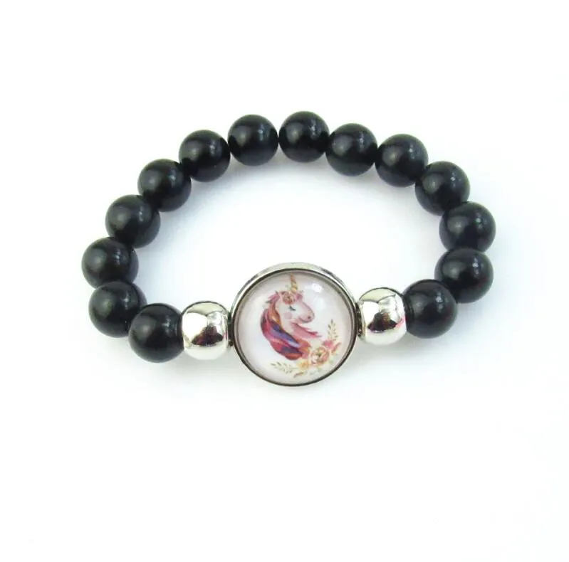 Black Unicorn Beads Bracelet