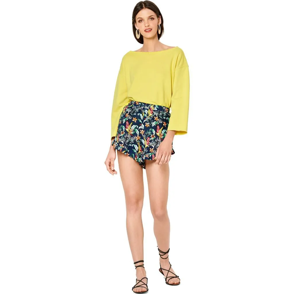 Burda Style Pattern 6199 Misses' Trousers / Pants - Shorts - Elastic Waist - Hem Frills