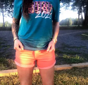 Easy Like Sunday Morning Coral Shorts