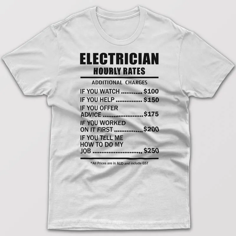 Electrician Rates - T-shirt
