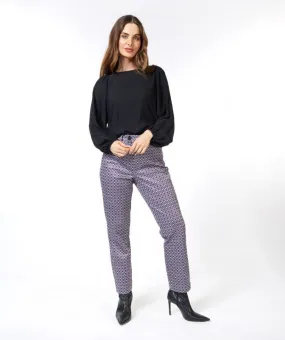EQ15512 R-Neck Structure Blouse