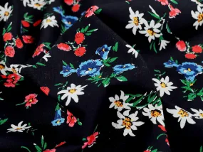 Fabric Godmother Adeline Floral Black Denim Fabric