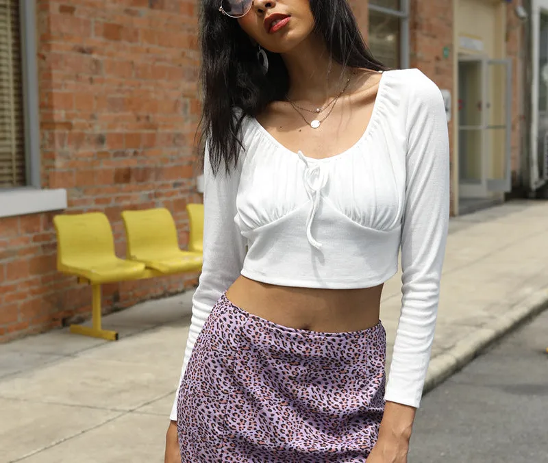 Fashionable and simple butterfly knot tied wide loose long-sleeved short knitted top