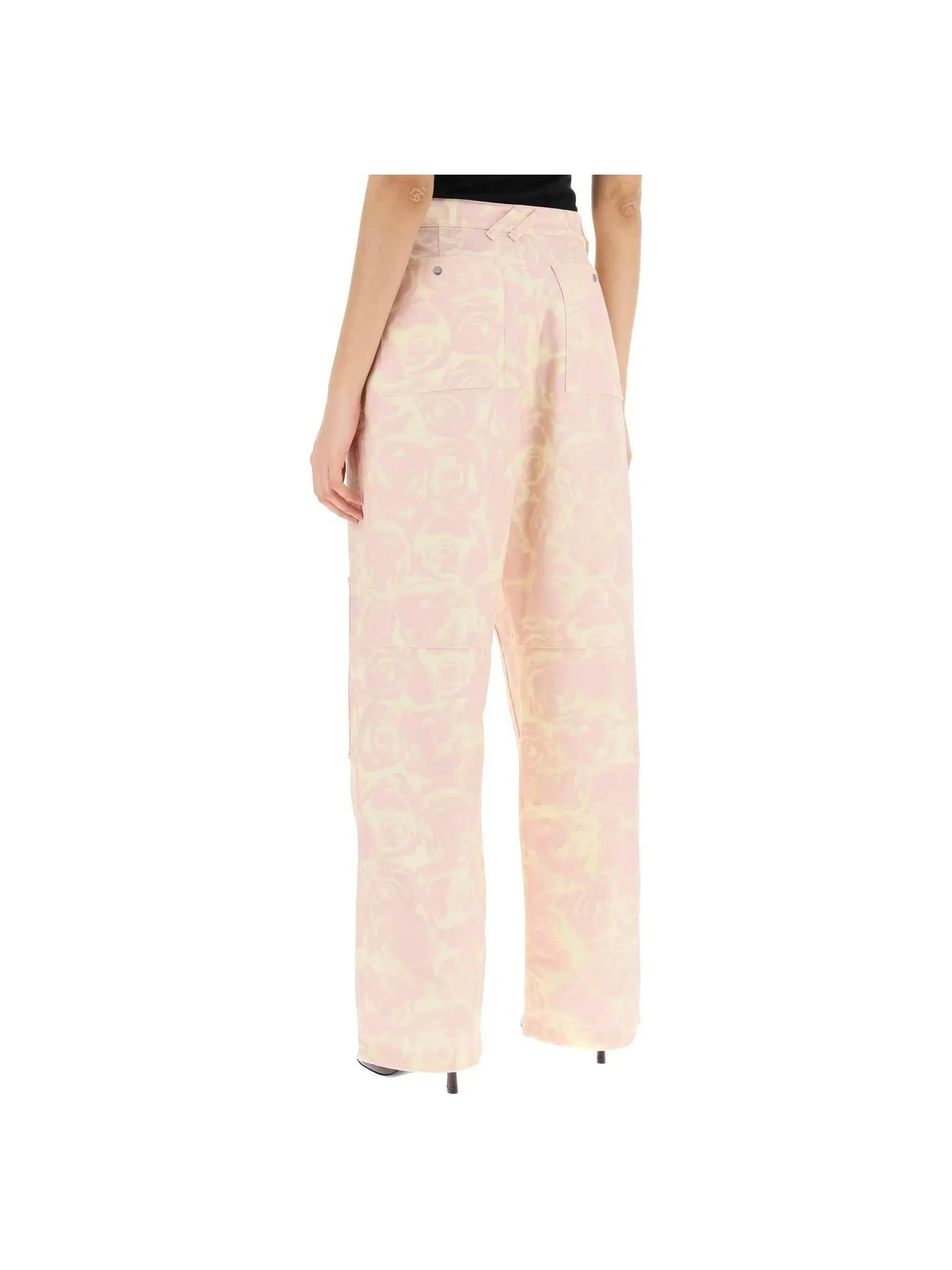 Floral Cotton Workwear Trousers