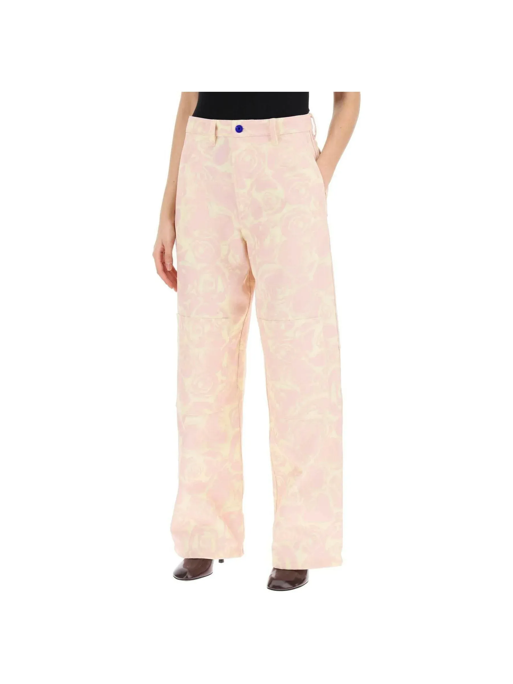Floral Cotton Workwear Trousers