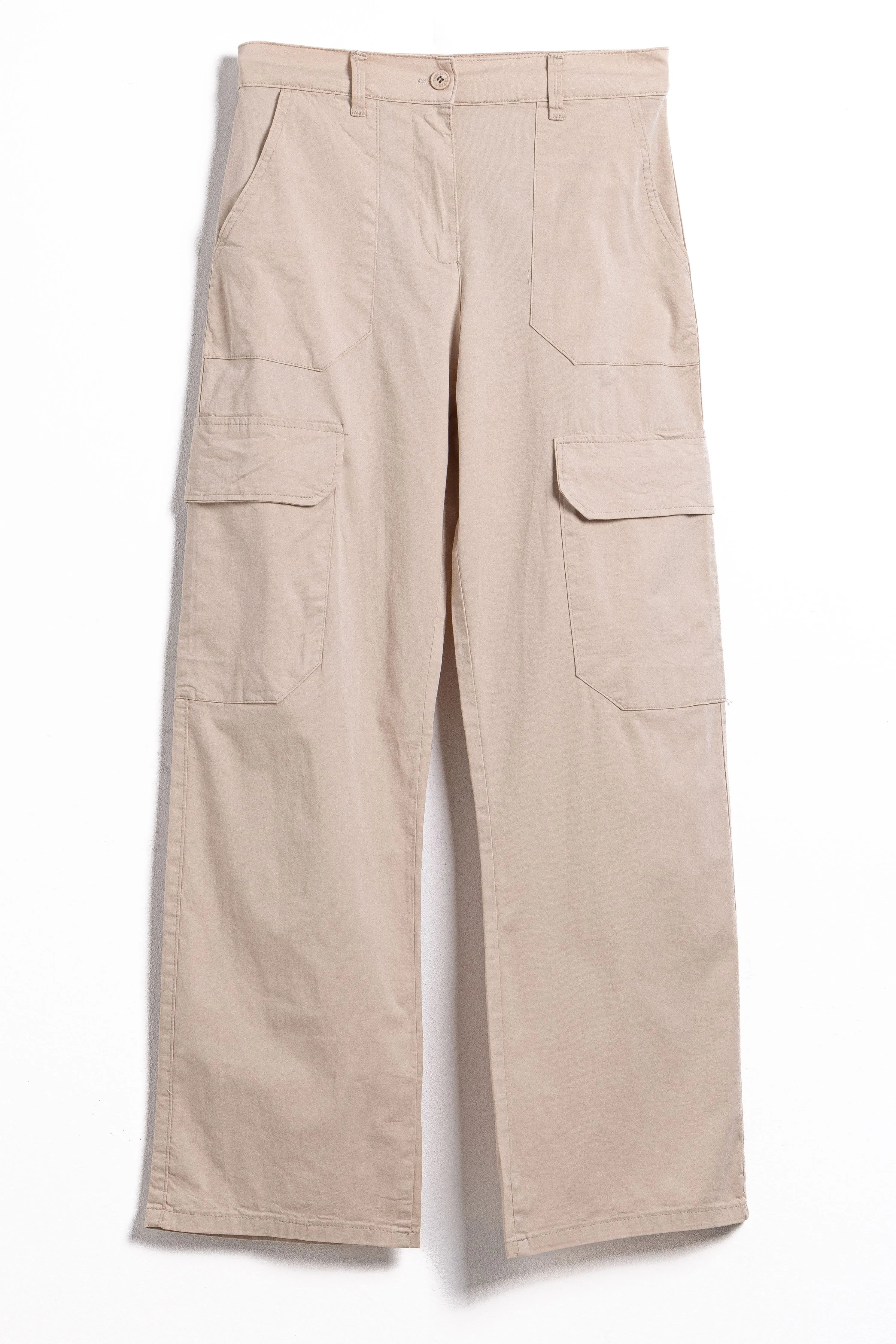 HIGH-WAIST CARGO TROUSERS