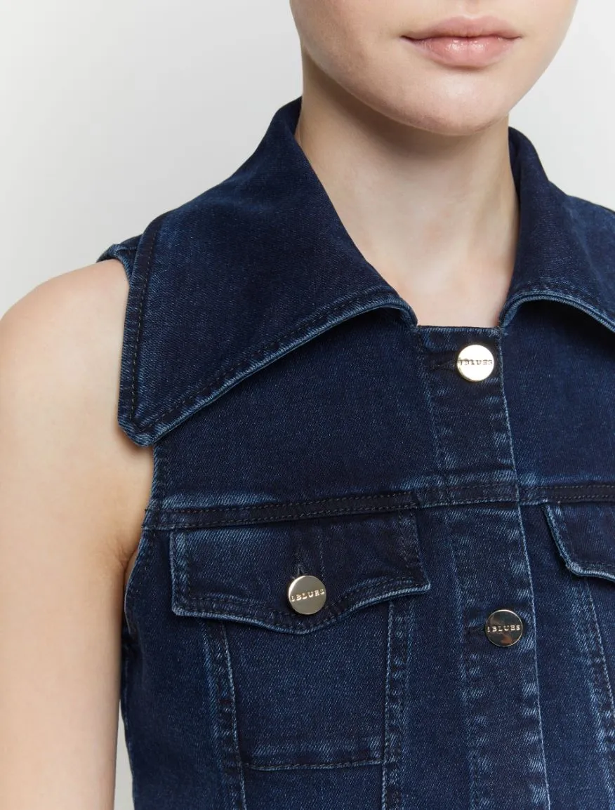 IBLUES Navy Denim Waistcoat