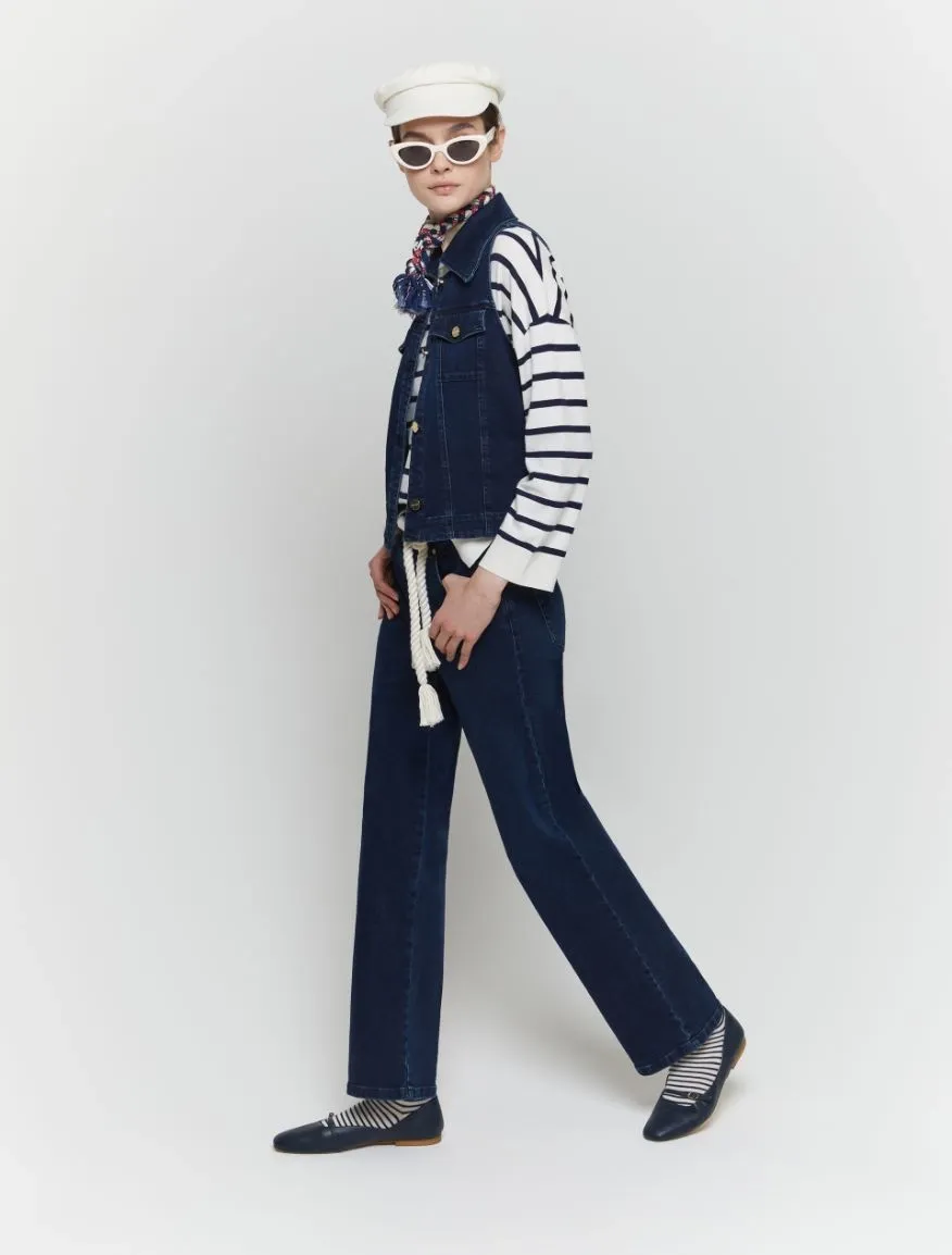 IBLUES Navy Denim Waistcoat