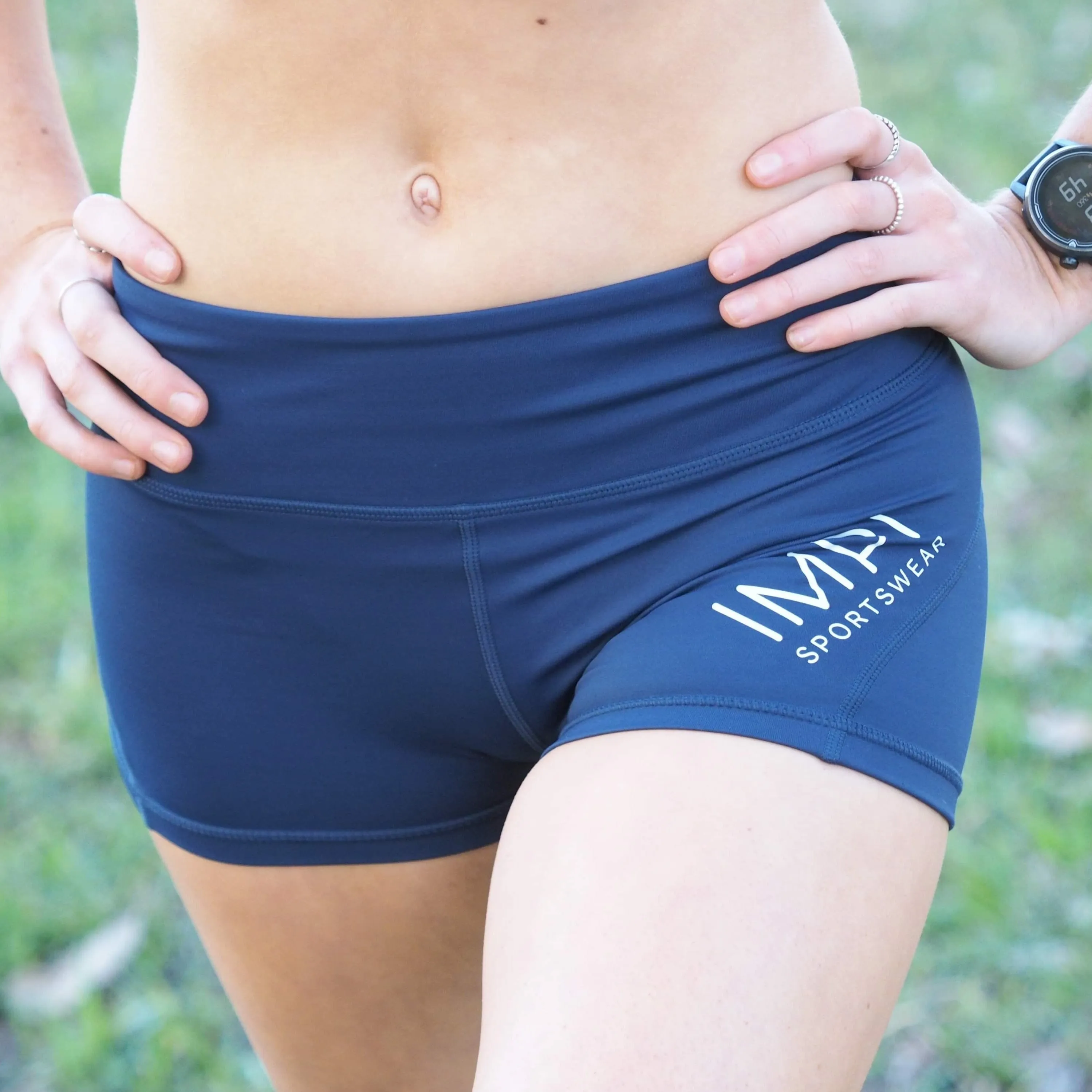 IMPI High Waisted Running Shorts - Navy 1.0
