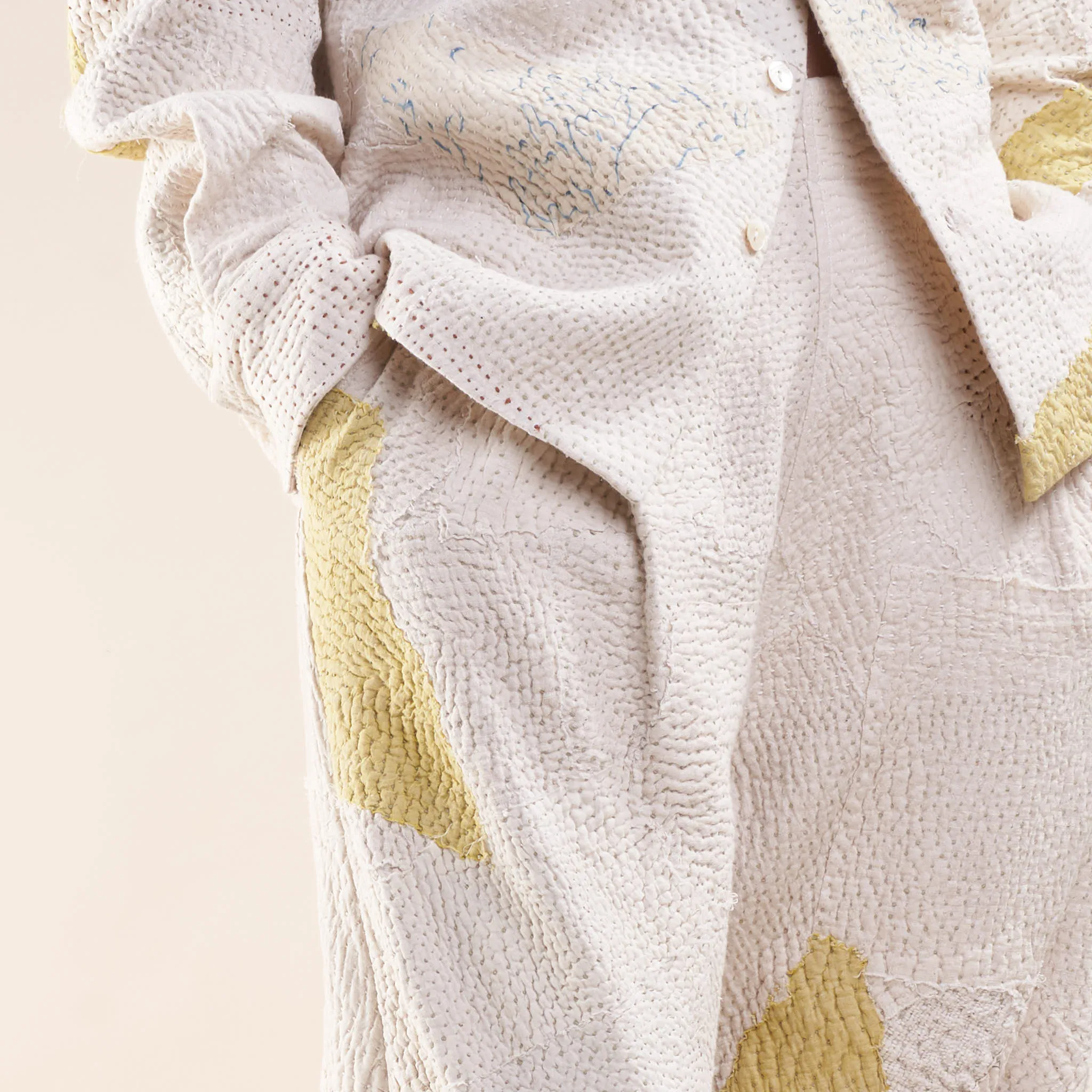 Kantha Quilted Pants, Upcycled Patchwork