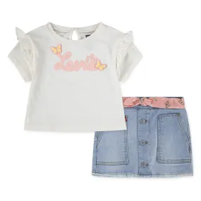 Levi's Girls Tee & Denim Skort Set (Toddlers)