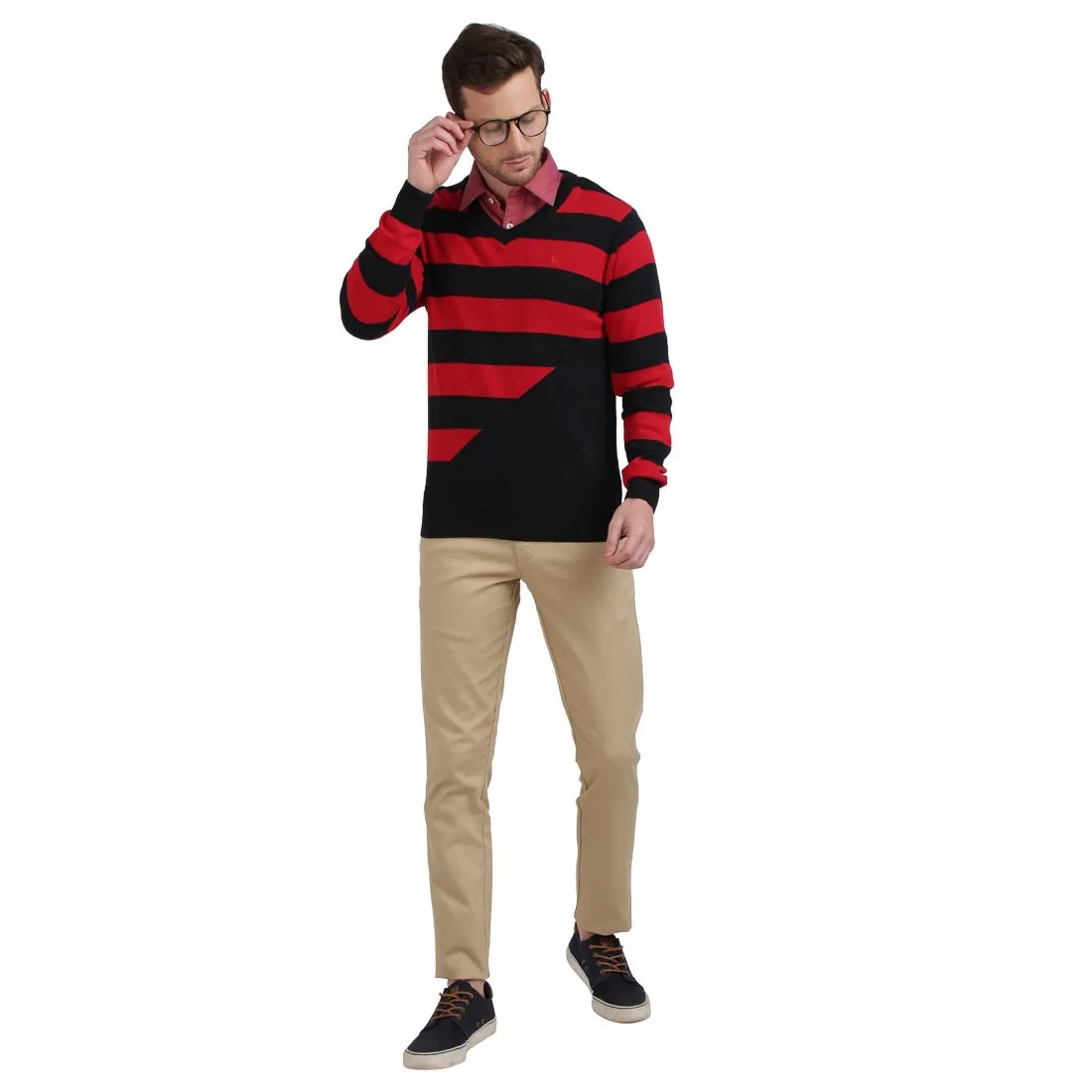 Men Multi-Colour Cotton Sweaters