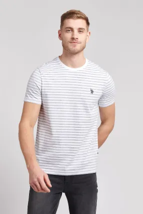 Mens Reverse Stripe Print T-Shirt in Navy Blue