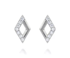 Mini Diamond Pavé Crystal Silver Earrings