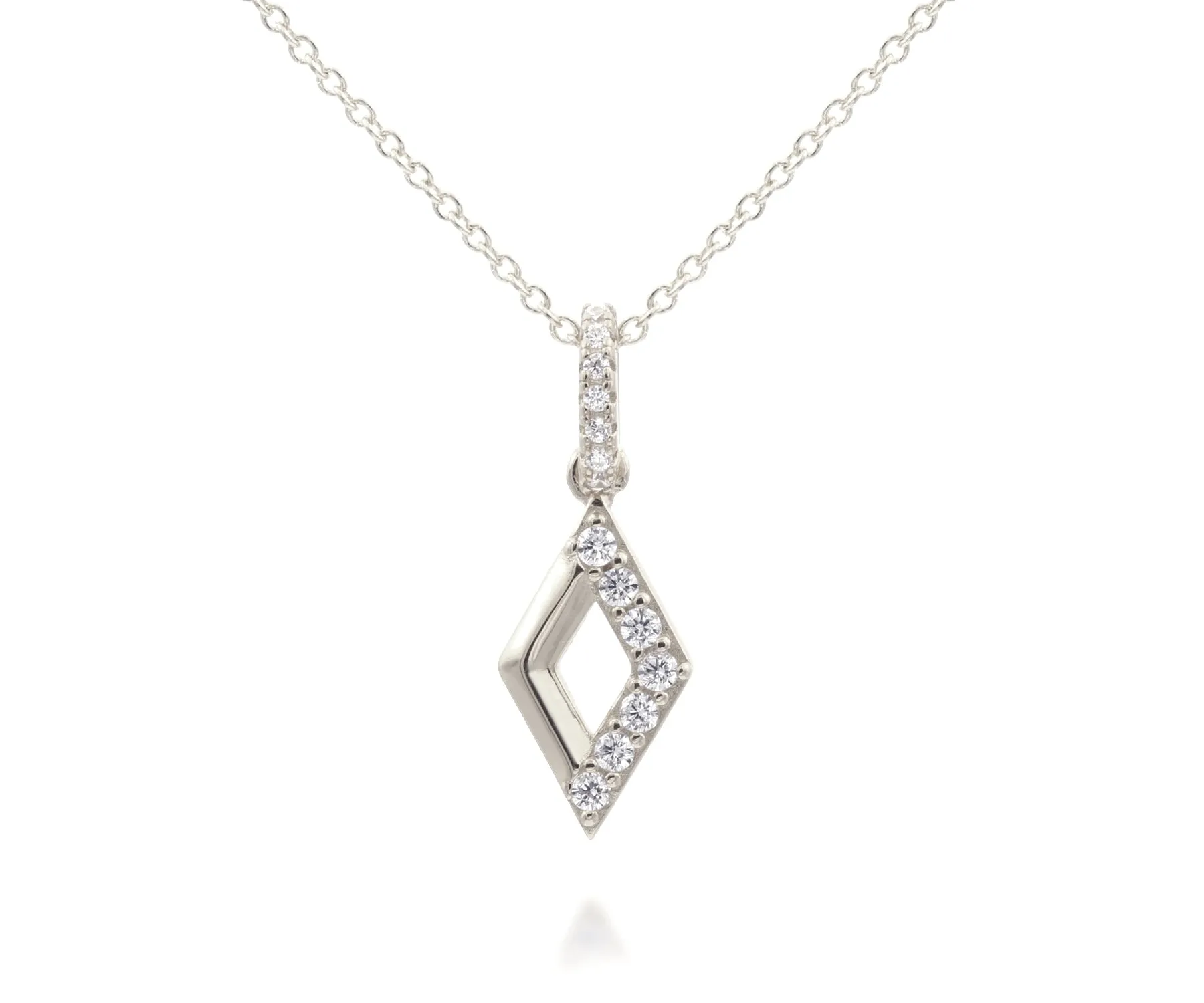 Mini Diamond Pavé Crystal Silver Necklace