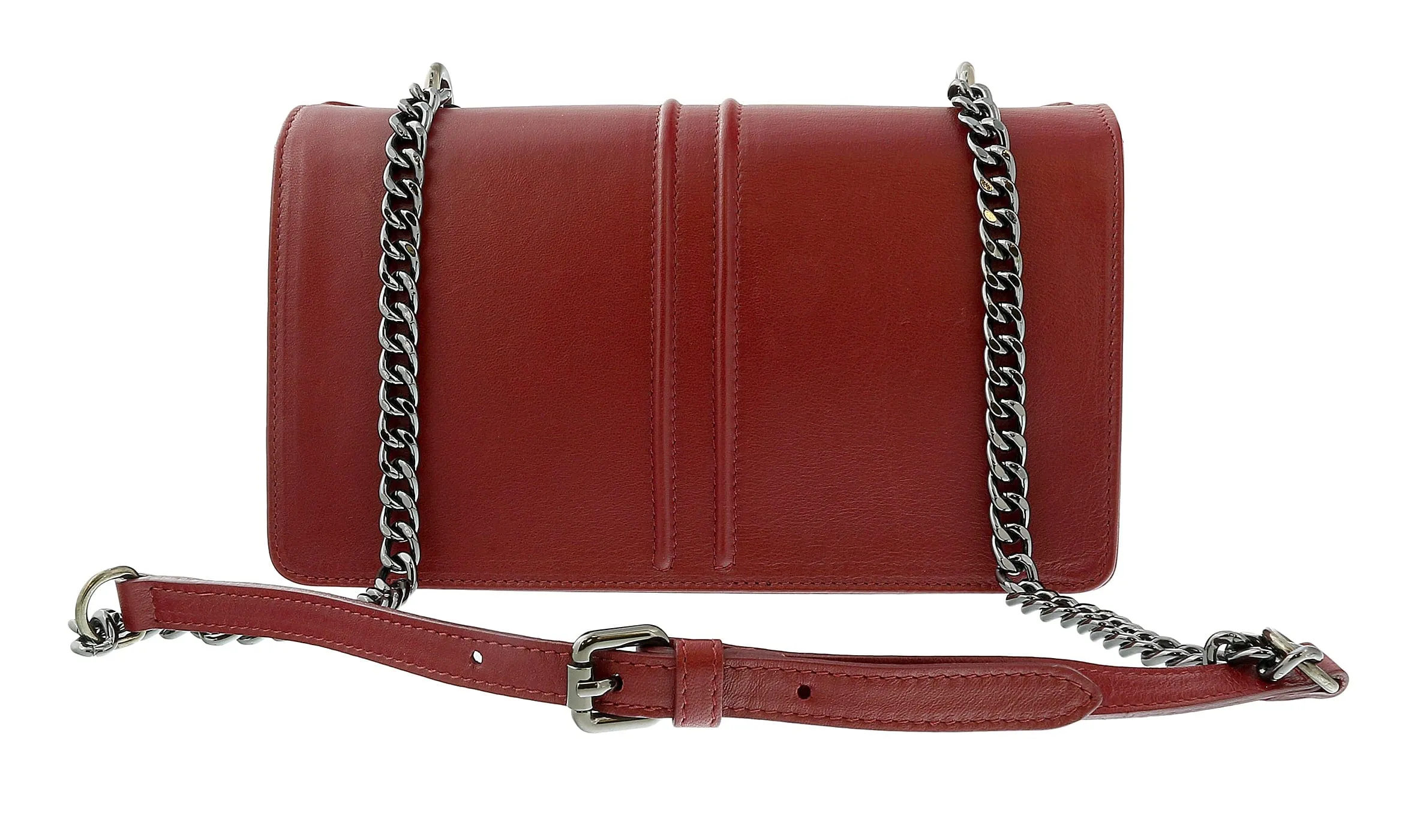 Pierre Cardin Burgundy  Leather Small Structured Shoulder Bag