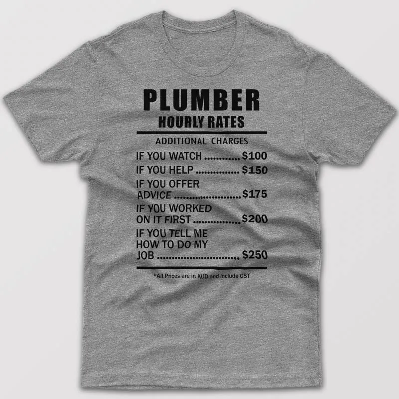 Plumber Hourly Rates - T-shirt