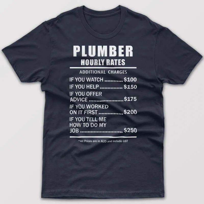 Plumber Hourly Rates - T-shirt