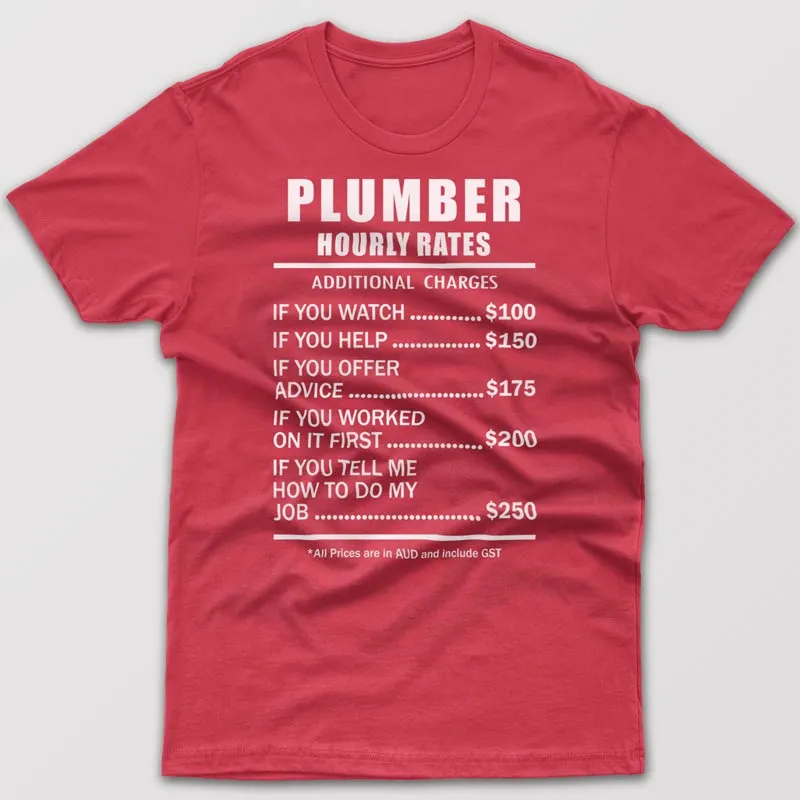 Plumber Hourly Rates - T-shirt